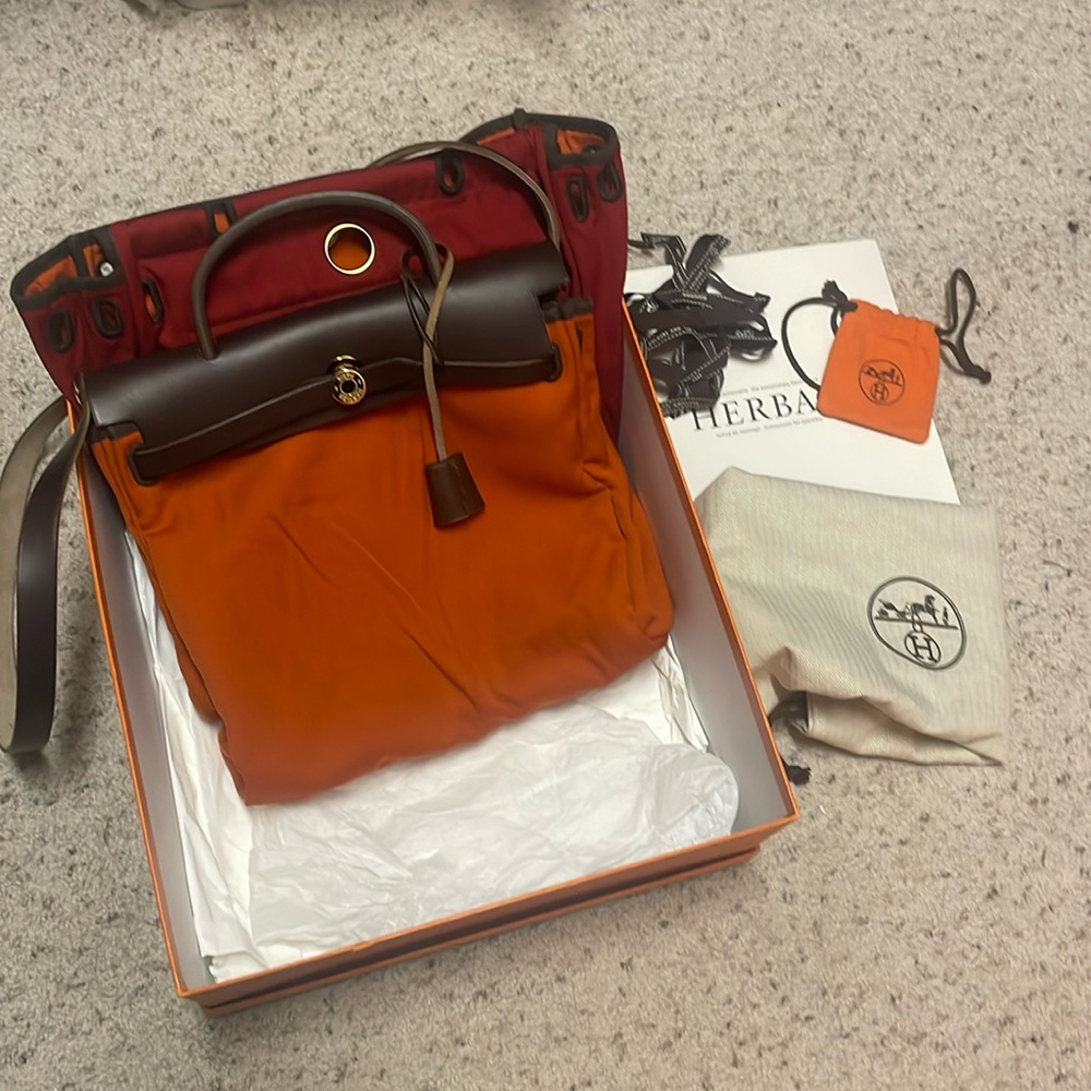 Hermes Orange Red Herbag 31 Excellent condition Kelly Bag